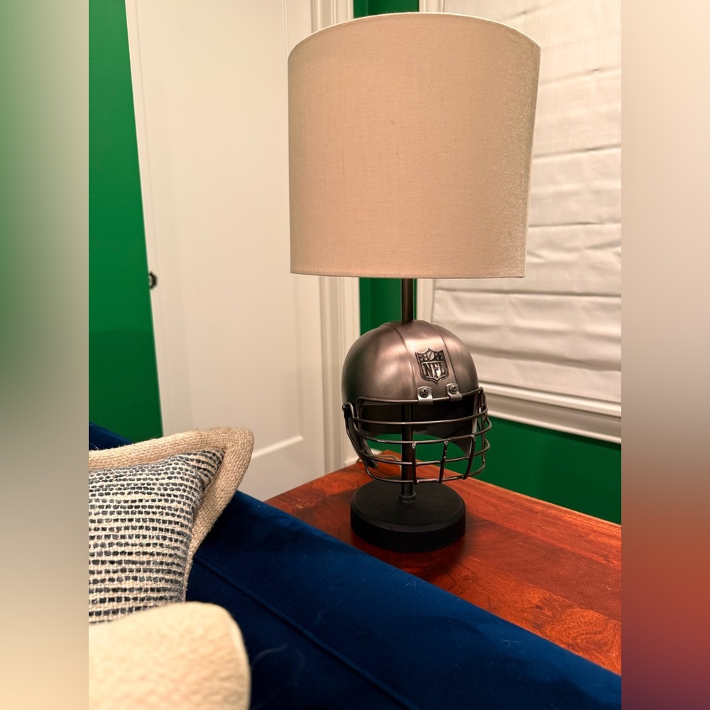 GUC Pottery Barn Teen NFL Silver Football Helmet Table Lamp; No longer sold!